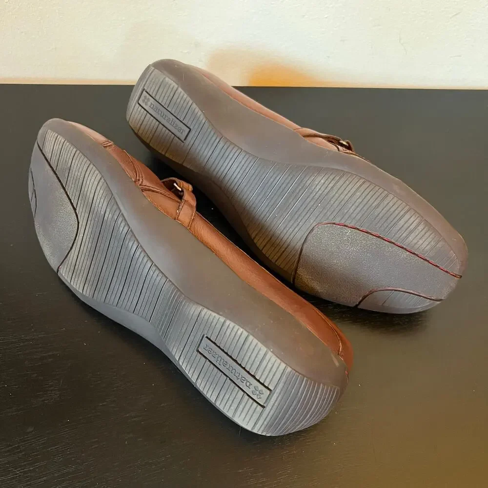 Naturalizer Brown Leather Mary Jane Sneaker Ballet Flats 7W